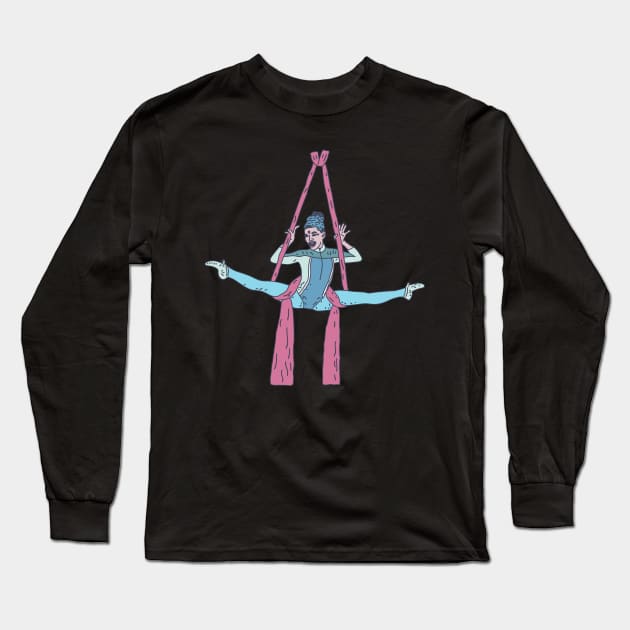 Trapeze Artist - Female Aerial Silk - Circus Performance Long Sleeve T-Shirt by DeWinnes